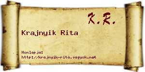 Krajnyik Rita névjegykártya
